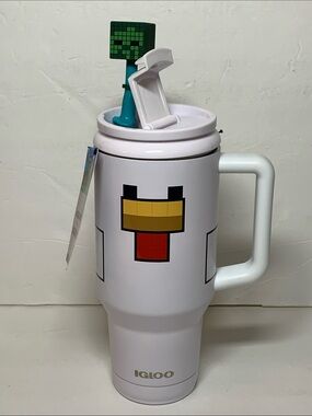 Minecraft x Igloo 32 oz Tumbler White Chicken Jockey Travel Mug NWT